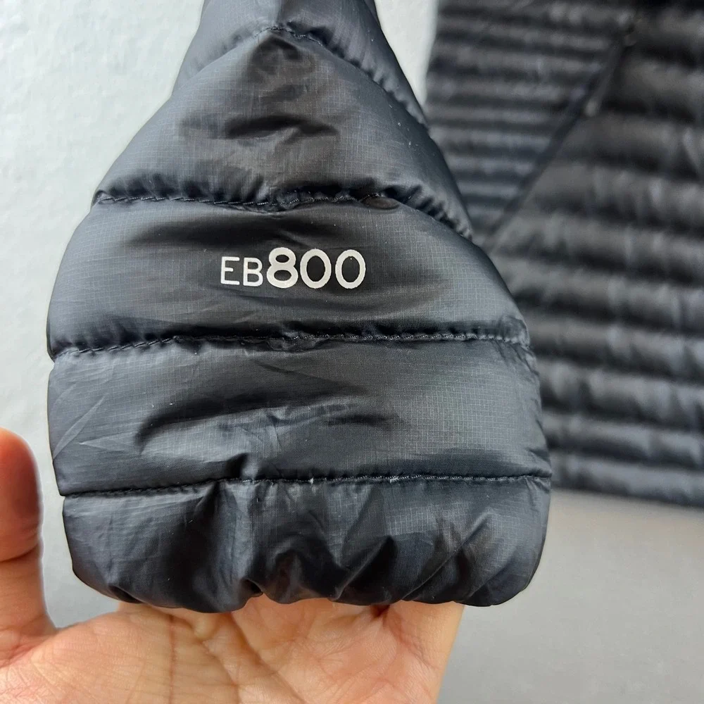 Eddie Bauer First Ascent EB800 Down Jacket Black Puffer Full Zip Womens Large